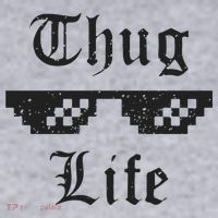 Thug Life Retro Glasses Meme Women's Racerback Cropped Tank thumb 2