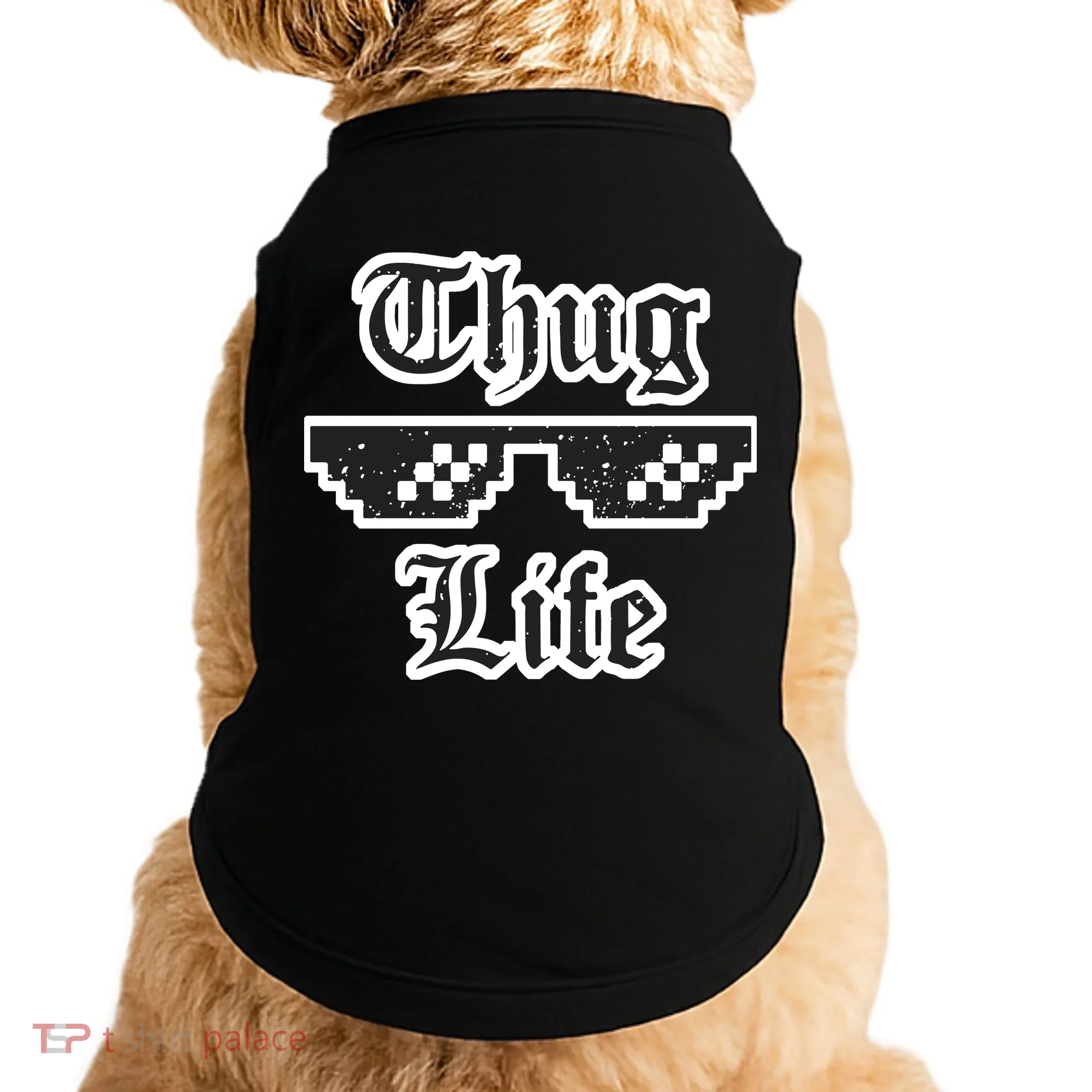 Thug Life Retro Glasses Meme Doggie Tank