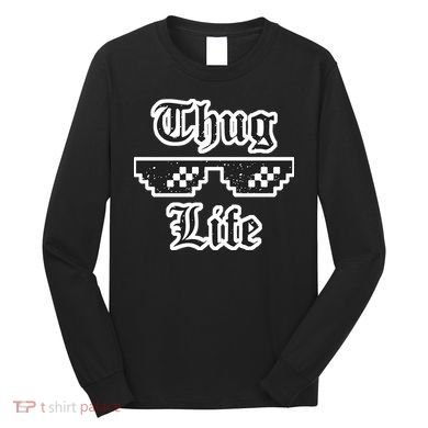 Thug Life Retro Glasses Meme Long Sleeve Shirt