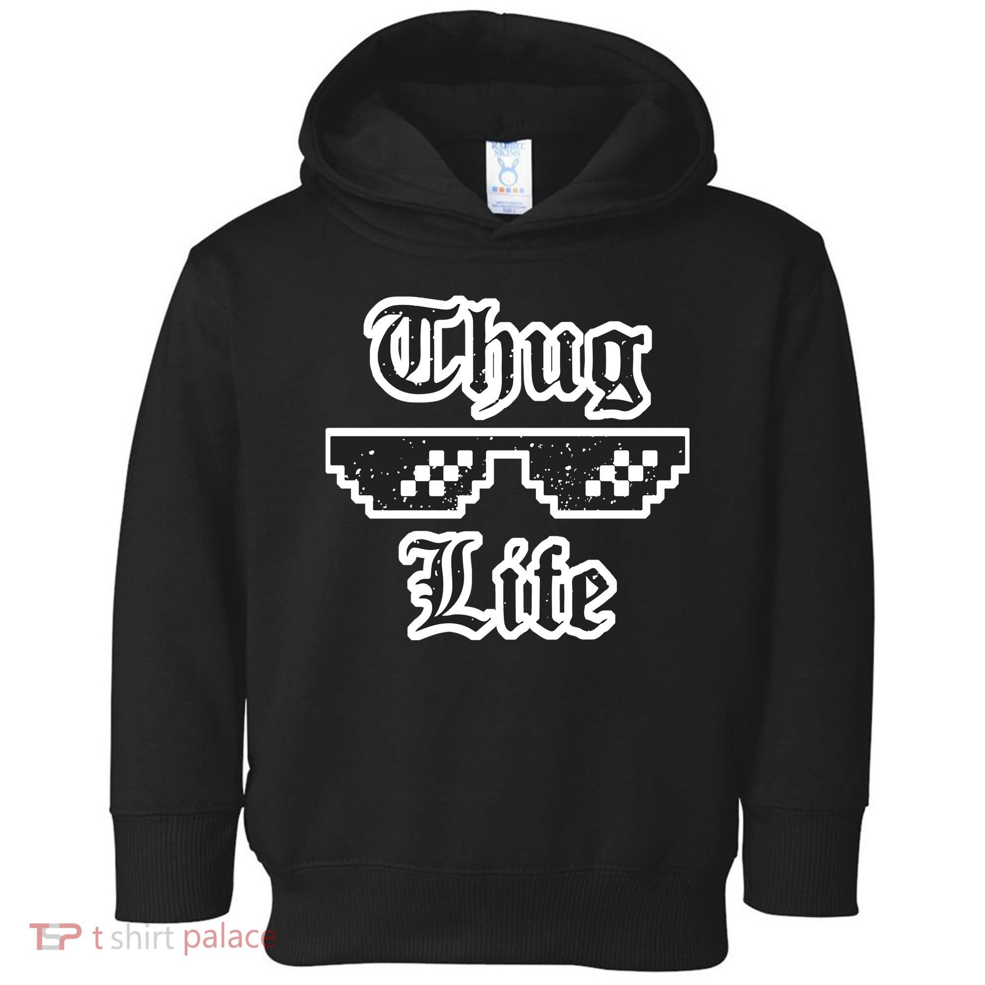 Thug Life Retro Glasses Meme Toddler Hoodie