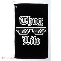Thug Life Retro Glasses Meme Golf Towel thumb 0