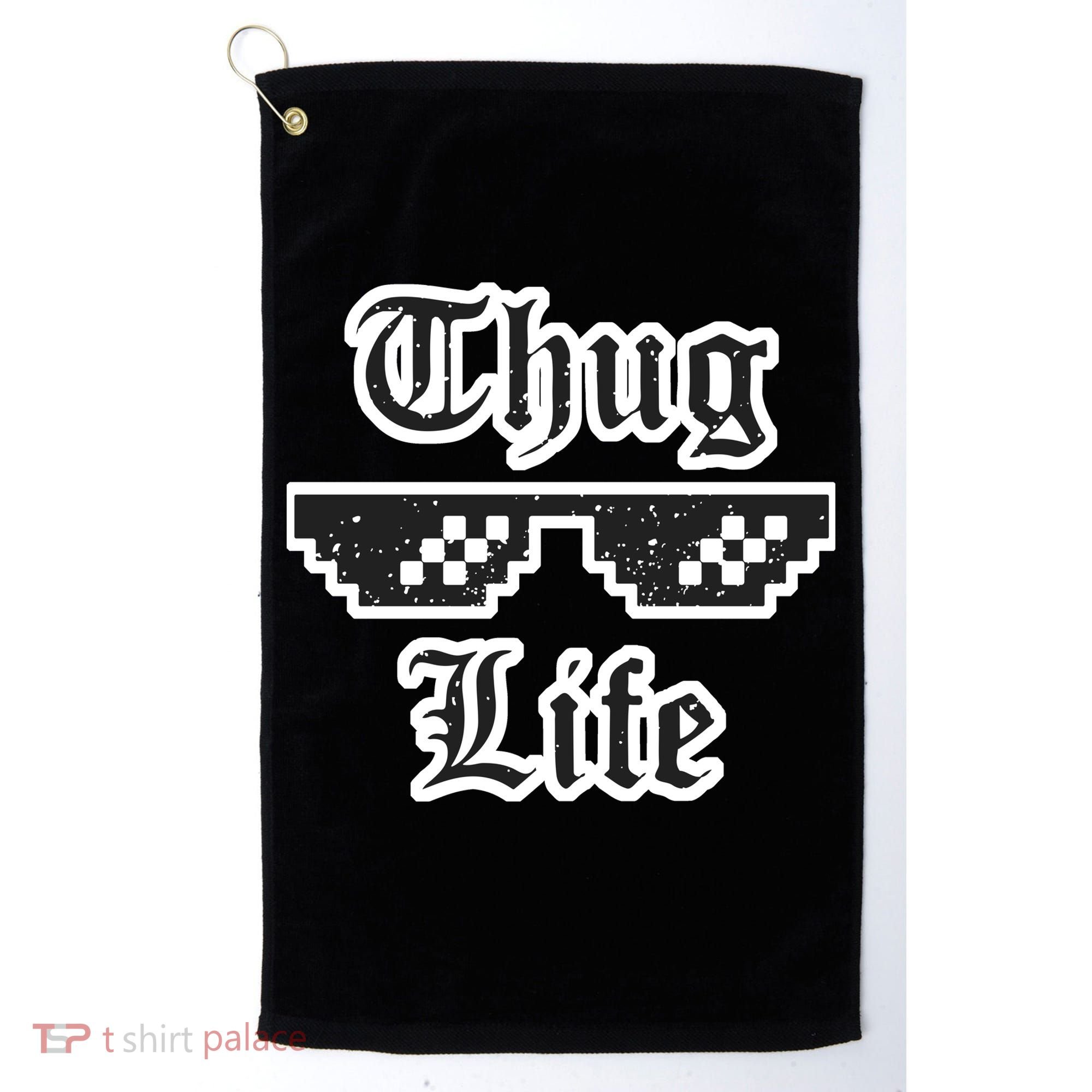 Thug Life Retro Glasses Meme Golf Towel