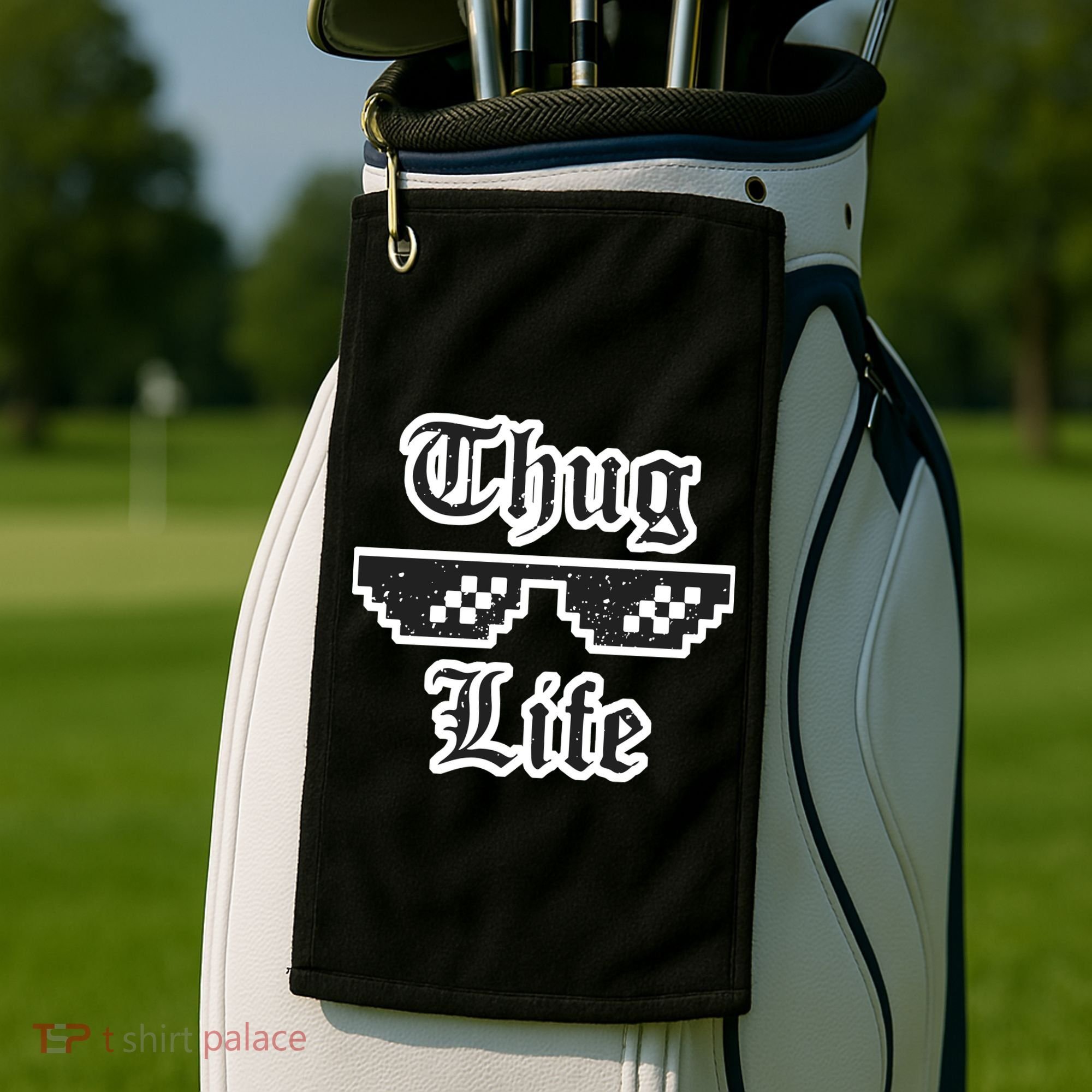 Thug Life Retro Glasses Meme Golf Towel