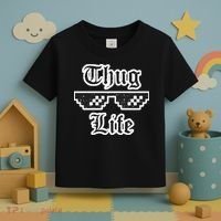 Thug Life Retro Glasses Meme Toddler T-Shirt thumb 3
