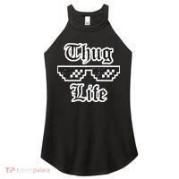 Thug Life Retro Glasses Meme Women's Perfect Tri Rocker Tank thumb 0