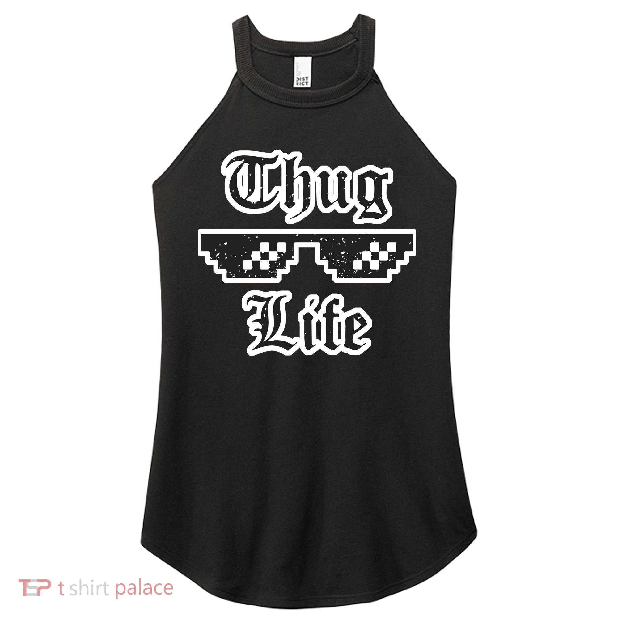 Thug Life Retro Glasses Meme Women's Perfect Tri Rocker Tank