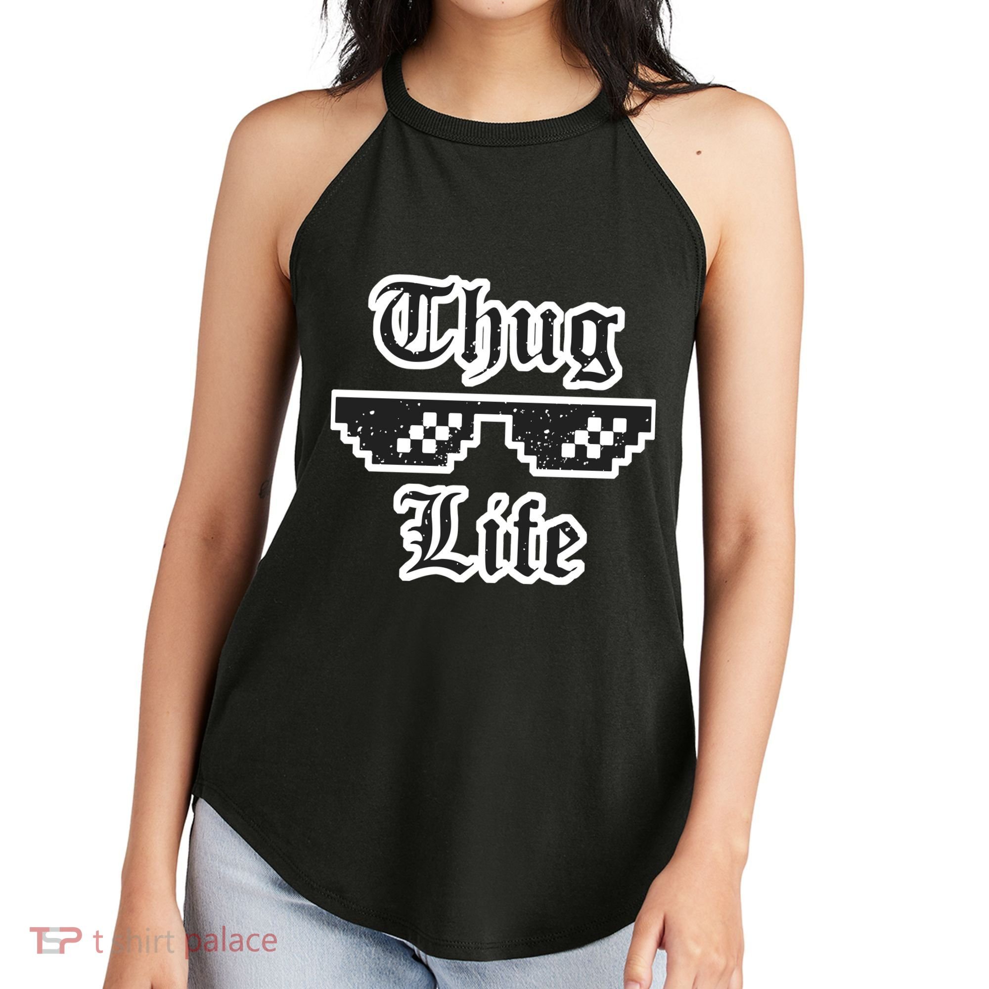 Thug Life Retro Glasses Meme Women's Perfect Tri Rocker Tank