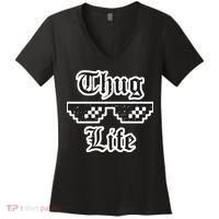 Thug Life Retro Glasses Meme Women's V-Neck T-Shirt thumb 0