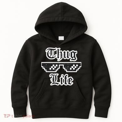 Thug Life Retro Glasses Meme Kids Hoodie