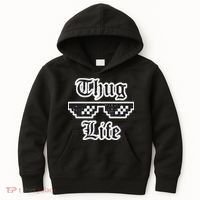 Thug Life Retro Glasses Meme Kids Hoodie thumb 0