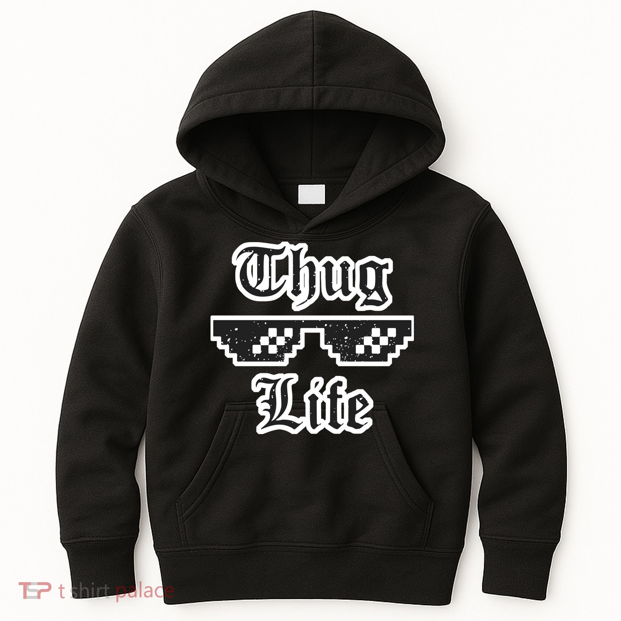 Thug Life Retro Glasses Meme Kids Hoodie