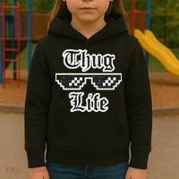 Thug Life Retro Glasses Meme Kids Hoodie thumb 3