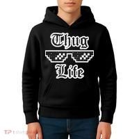Thug Life Retro Glasses Meme Kids Hoodie thumb 4