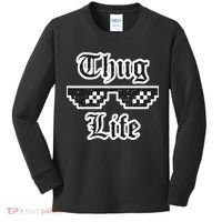Thug Life Retro Glasses Meme Kids Long Sleeve Shirt thumb 0