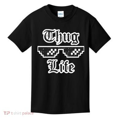 Thug Life Retro Glasses Meme Kids T-Shirt