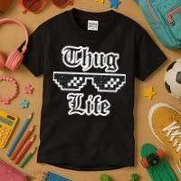 Thug Life Retro Glasses Meme Kids T-Shirt thumb 3