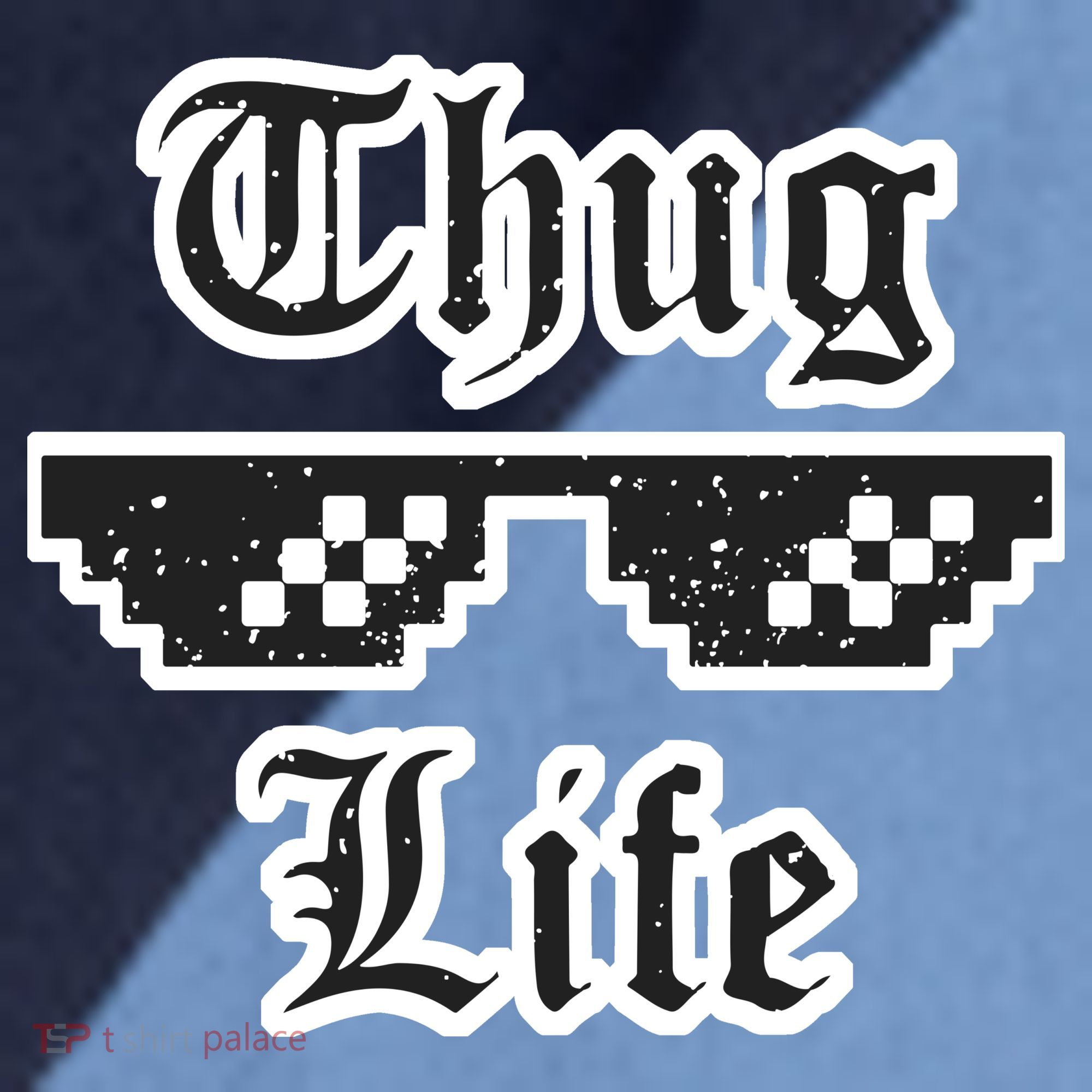 Thug Life Retro Glasses Meme Raglan Baseball Sleeve Shirt