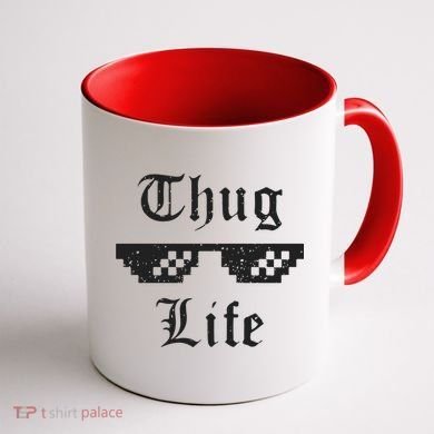 Thug Life Retro Glasses Meme Coffee Mug back