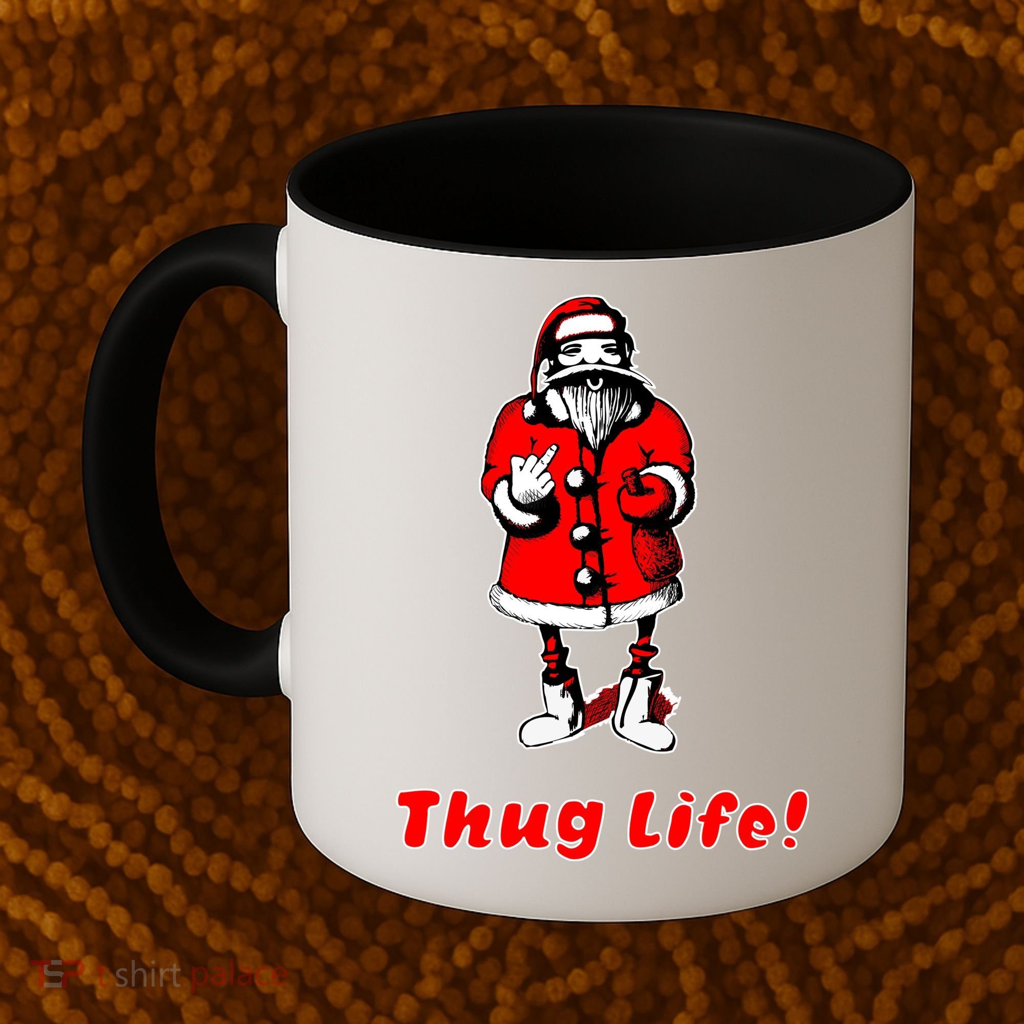 Thug Life Santa Claus Finger Christmas Coffee Mug
