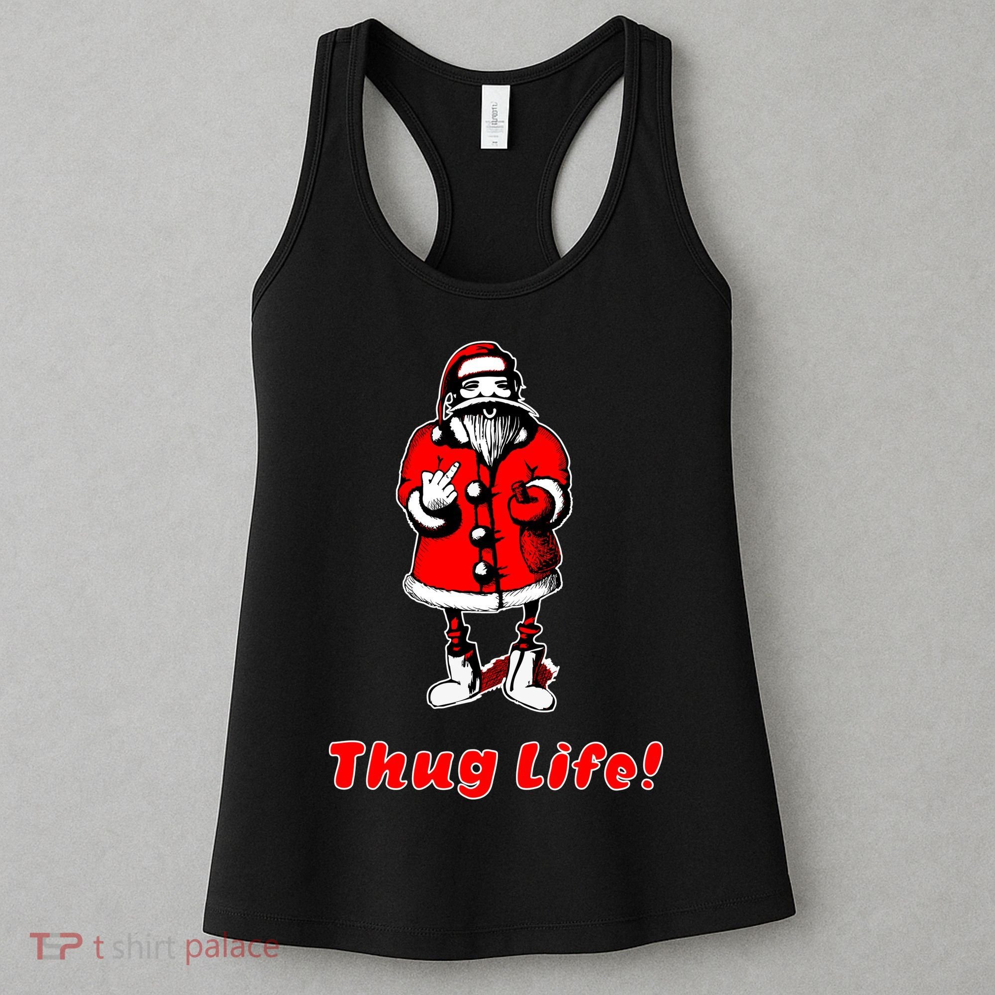 Thug Life Santa Claus Finger Christmas Women's Tank Top