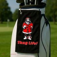 Thug Life Santa Claus Finger Christmas Golf Towel thumb 2