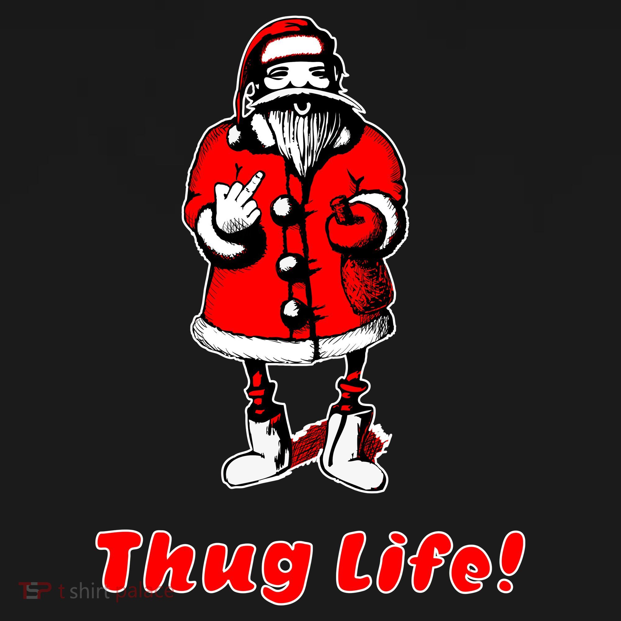Thug Life Santa Claus Finger Christmas Tote Bag