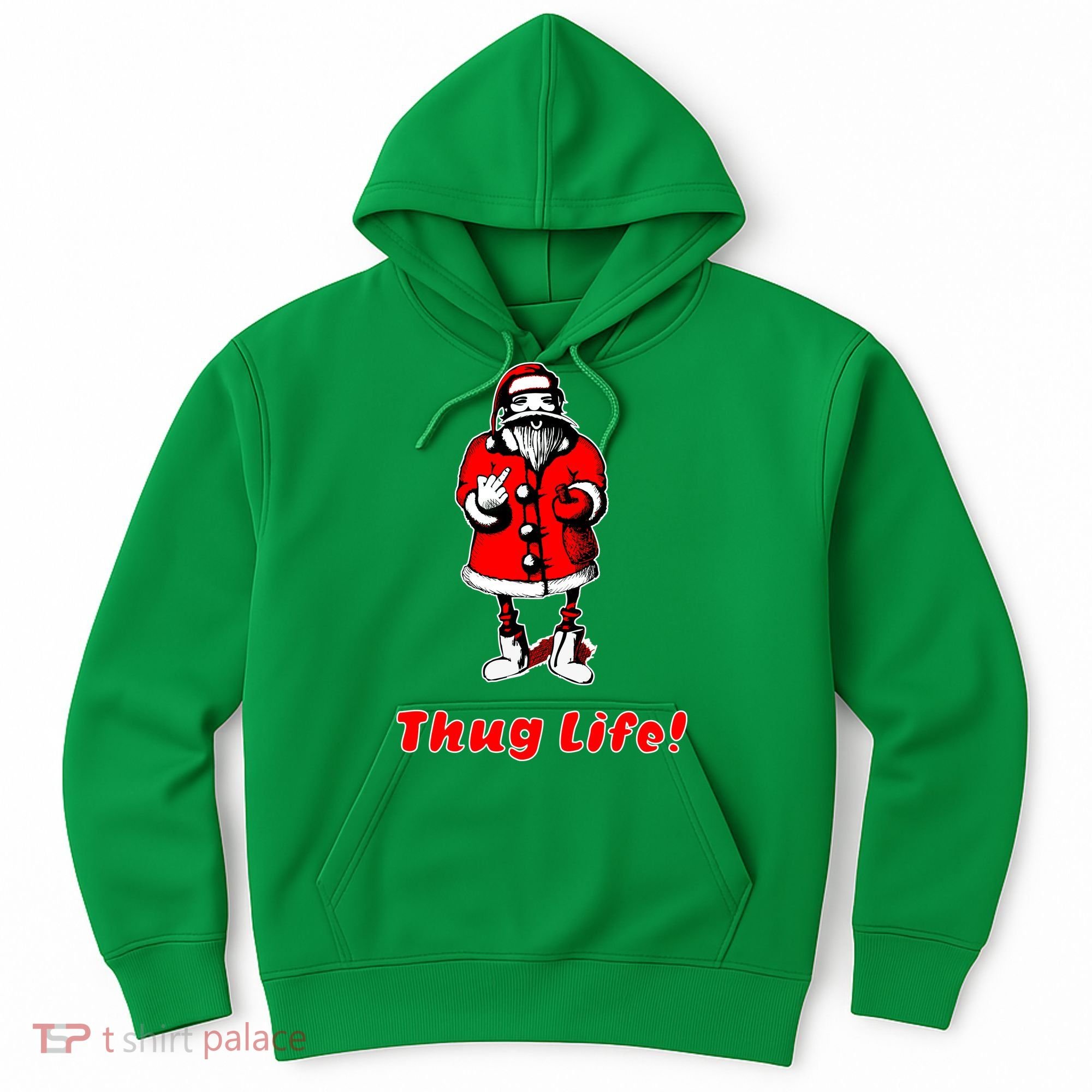 Thug Life Santa Claus Finger Christmas Hoodie