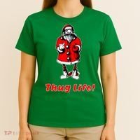 Thug Life Santa Claus Finger Christmas T-Shirt thumb 4