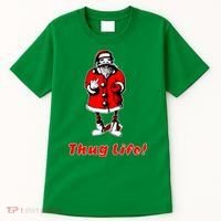 Thug Life Santa Claus Finger Christmas Tall T-Shirt thumb 0