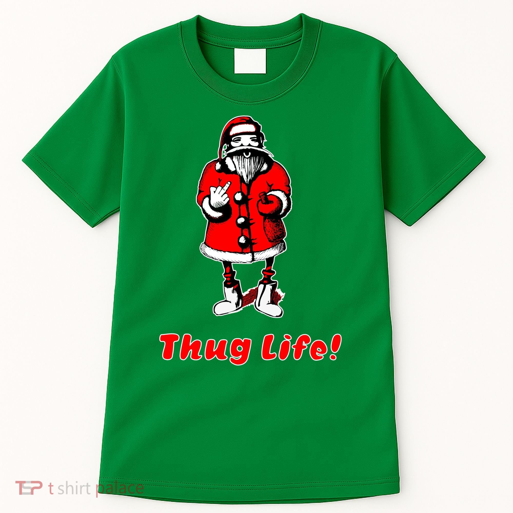 Thug Life Santa Claus Finger Christmas Tall T-Shirt