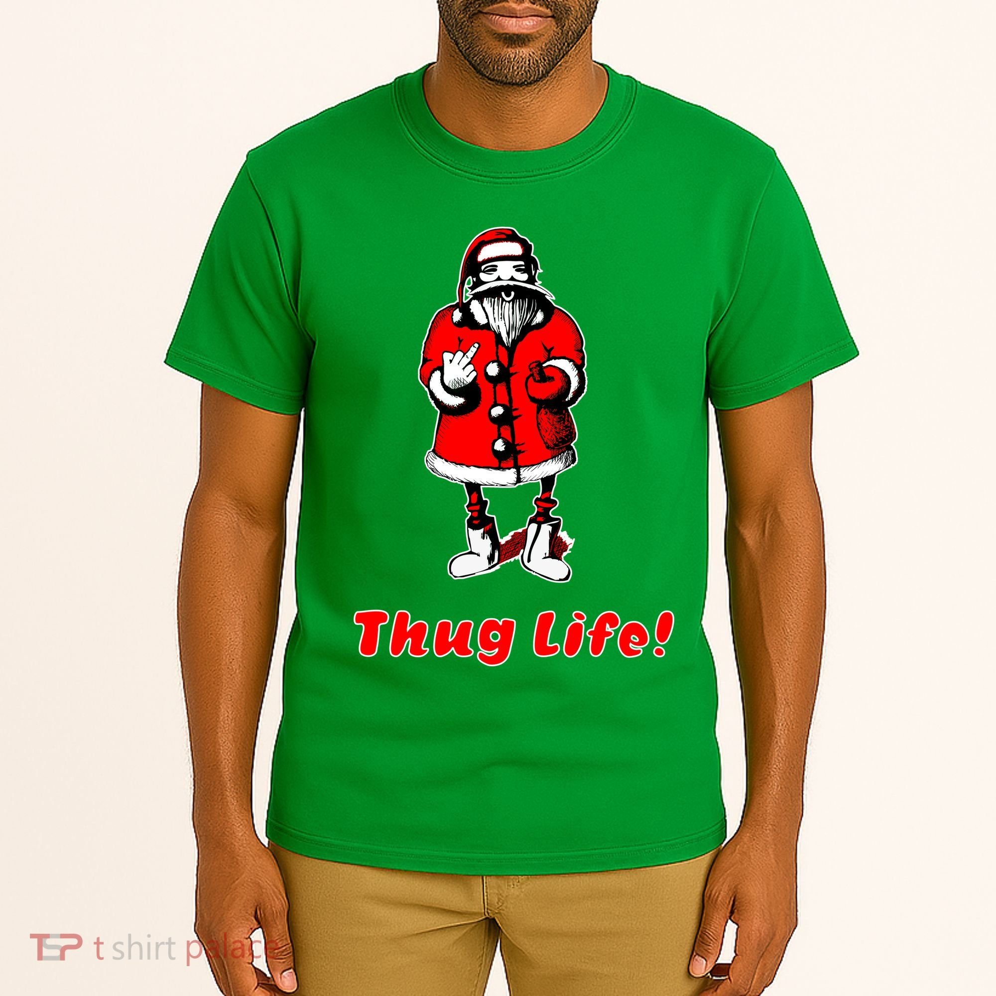 Thug Life Santa Claus Finger Christmas Tall T-Shirt