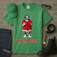 Thug Life Santa Claus Finger Christmas Tall T-Shirt thumb 3