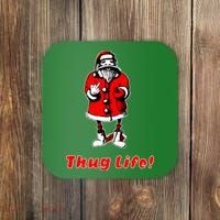 Thug Life Santa Claus Finger Christmas Coaster thumb 0
