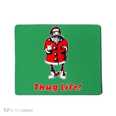 Thug Life Santa Claus Finger Christmas Mousepad