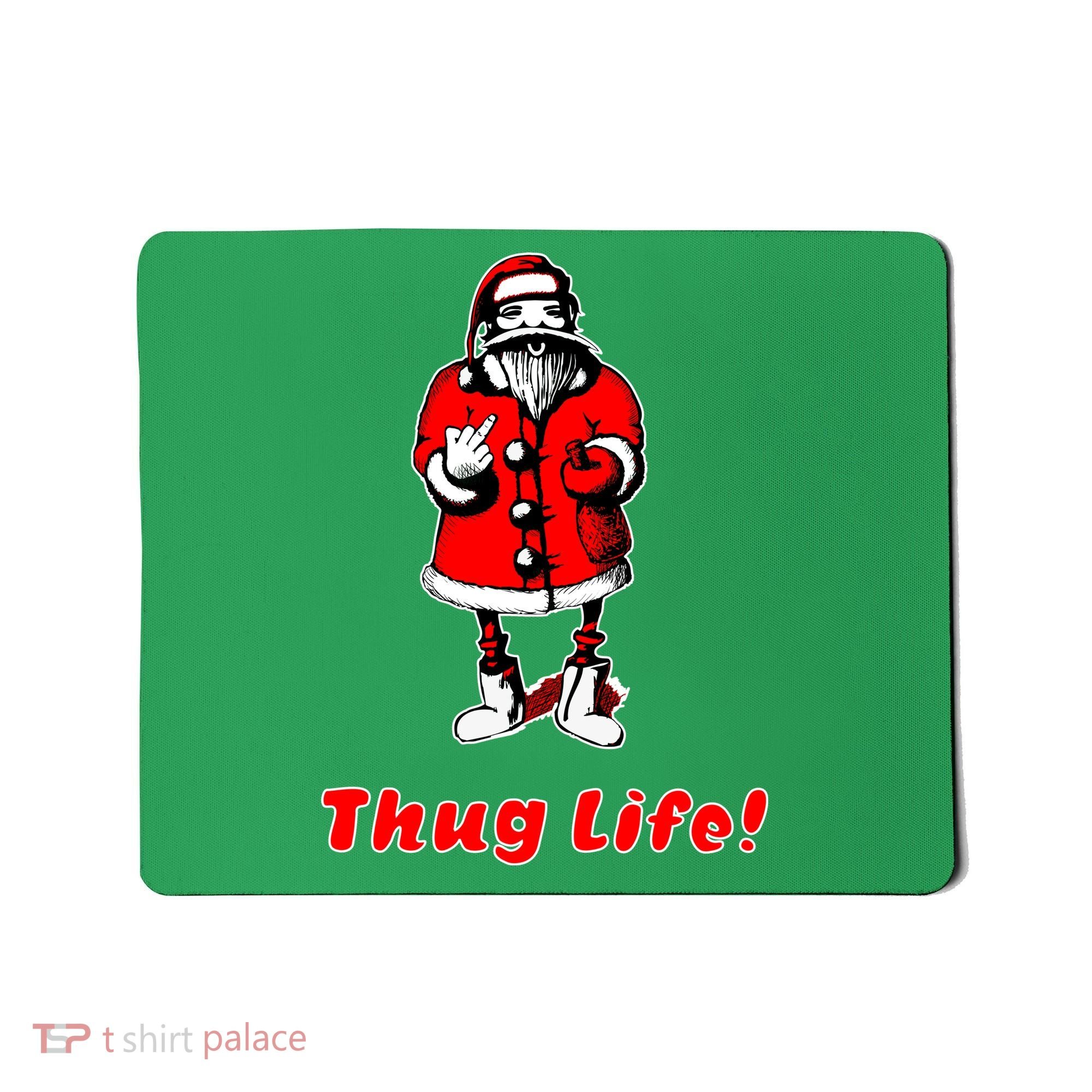 Thug Life Santa Claus Finger Christmas Mousepad