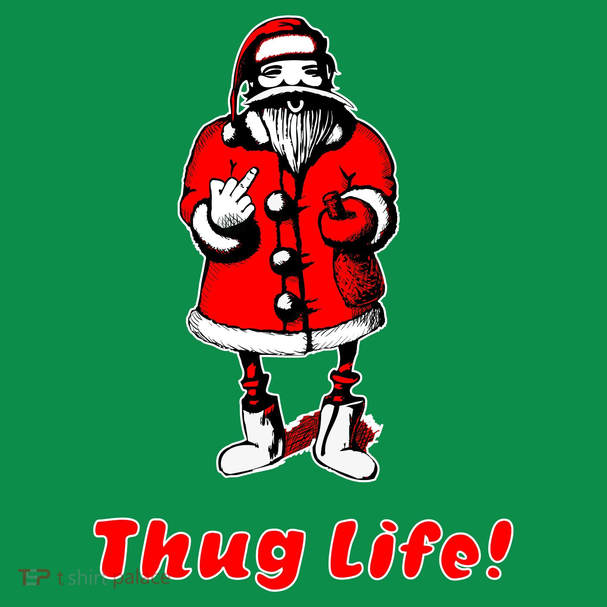 Thug Life Santa Claus Finger Christmas Mousepad