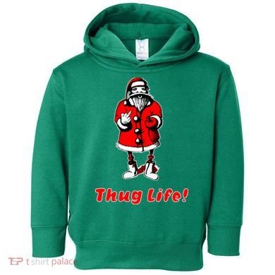 Thug Life Santa Claus Finger Christmas Toddler Hoodie