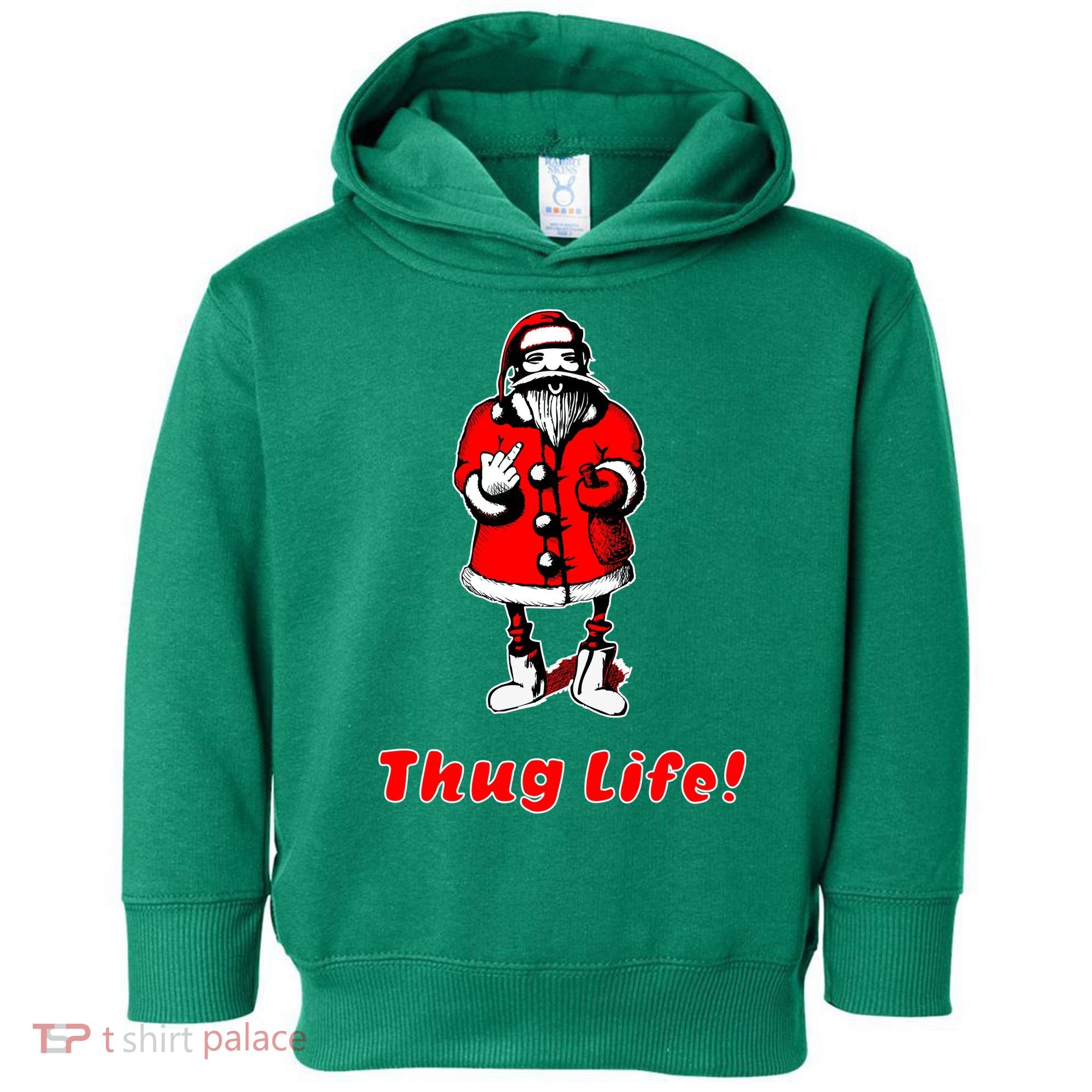 Thug Life Santa Claus Finger Christmas Toddler Hoodie