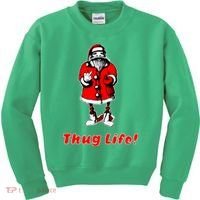 Thug Life Santa Claus Finger Christmas Kids Sweatshirt thumb 0