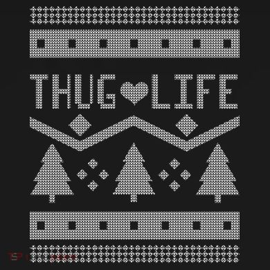 Thug Life Ugly Christmas Sweater Youth Performance Sprint T-Shirt