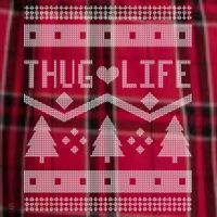 Thug Life Ugly Christmas Sweater Women's Flannel Plaid Pajama Pants thumb 2