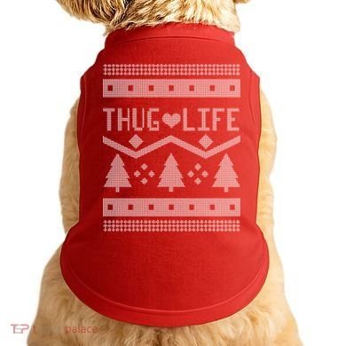 Thug Life Ugly Christmas Sweater Doggie Tank