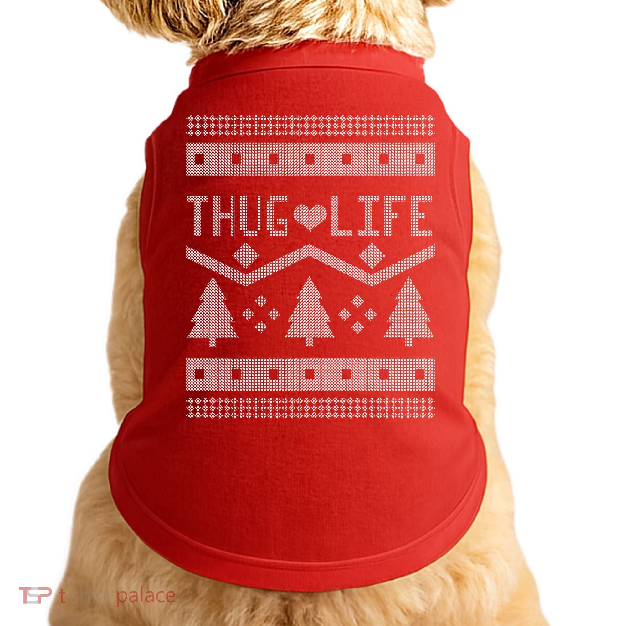 Thug Life Ugly Christmas Sweater Doggie Tank