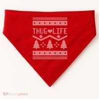 Thug Life Ugly Christmas Sweater USA-Made Doggie Bandana thumb 0