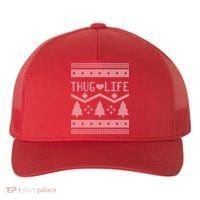 Thug Life Ugly Christmas Sweater Yupoong Adult 5-Panel Trucker Hat thumb 0