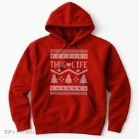 Thug Life Ugly Christmas Sweater Hoodie thumb 0