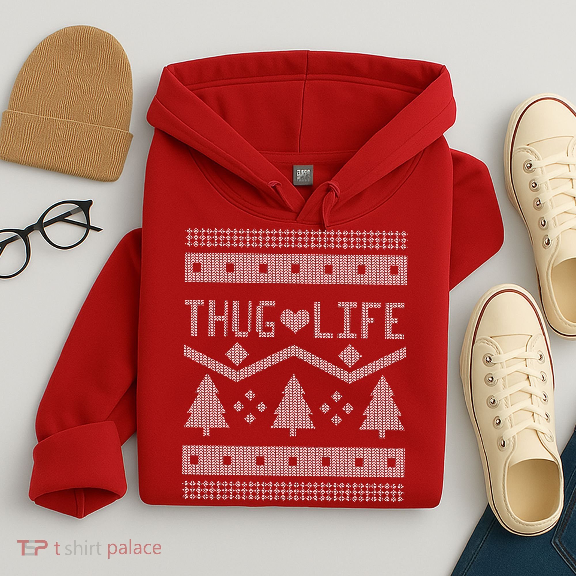 Thug Life Ugly Christmas Sweater Hoodie