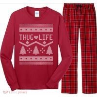 Thug Life Ugly Christmas Sweater Long Sleeve Pajama Set thumb 0