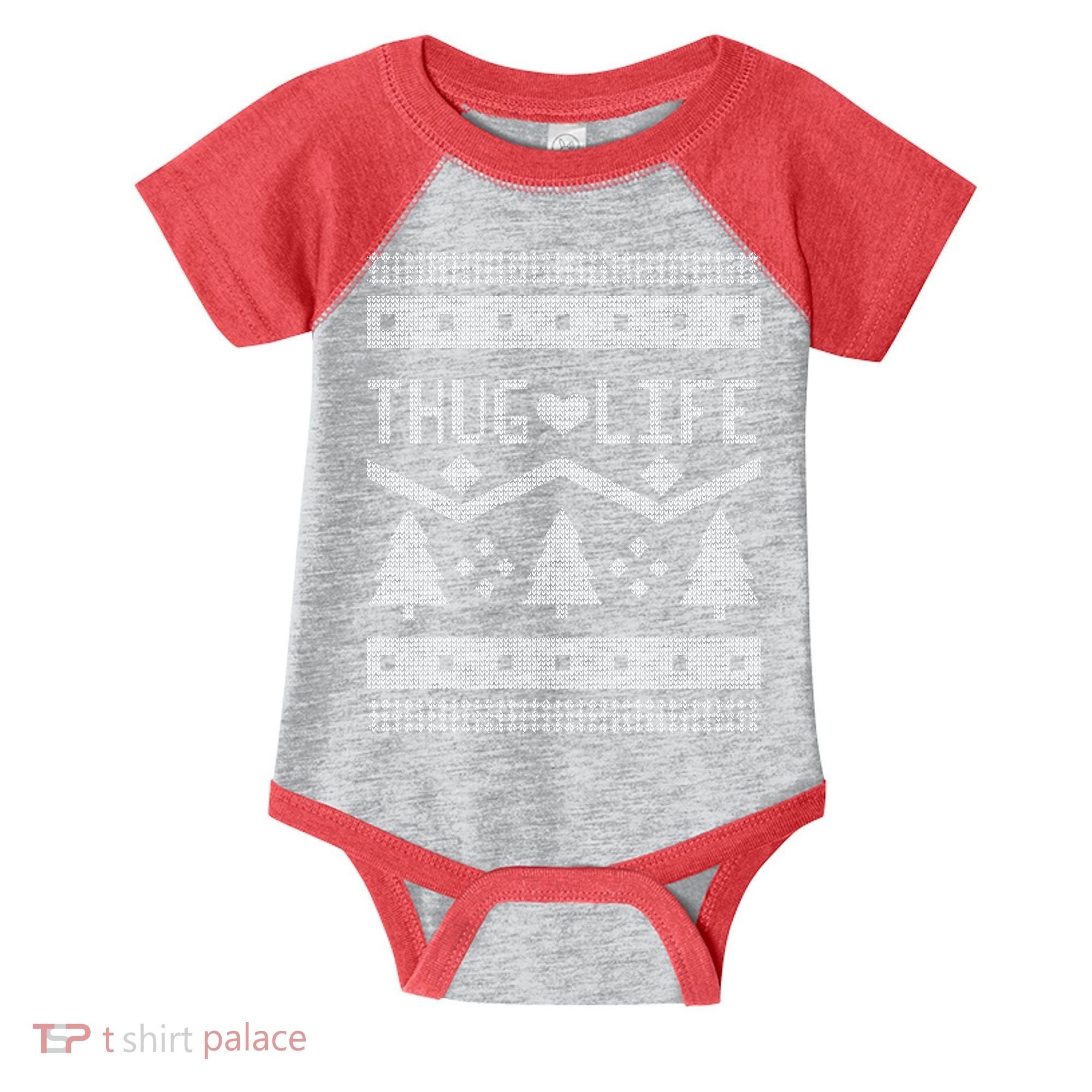 Thug Life Ugly Christmas Sweater Infant Baby Jersey Bodysuit