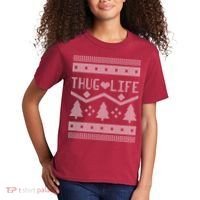 Thug Life Ugly Christmas Sweater Kids T-Shirt thumb 2